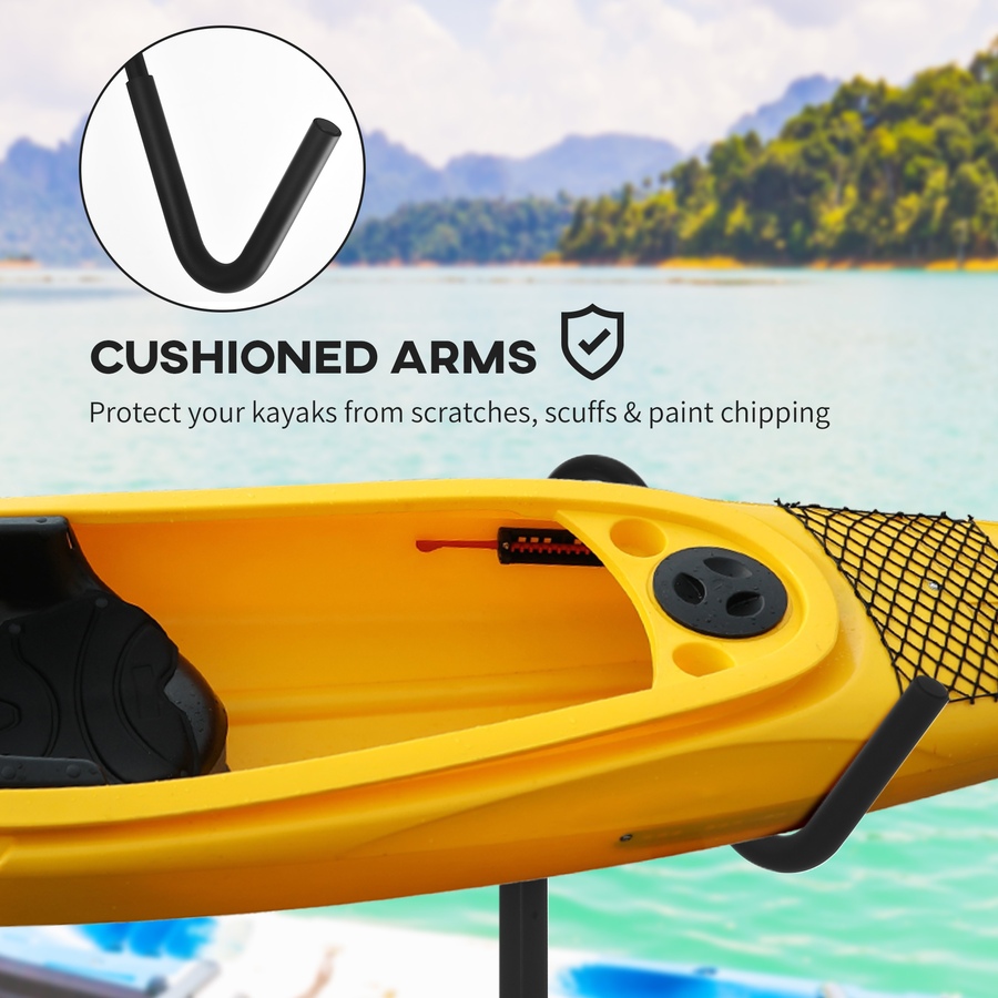 Image 997687_ALTMORE5.jpg, Product 997-687 / Price $152.99, Soozier Freestanding Kayak Storage Rack for 2 SUP, Canoe, or Paddleboard from Soozier on TSC.ca's Health & Fitness department