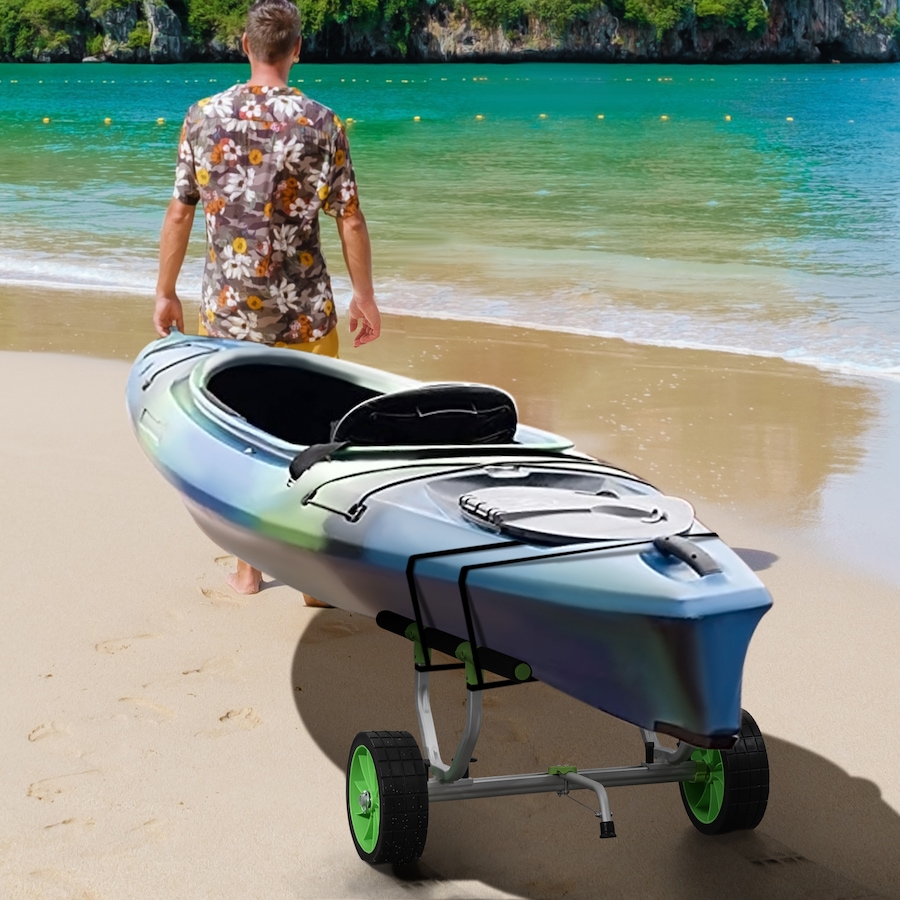Image 997689_ALTMORE1.jpg, Product 997-689 / Price $94.99, Soozier Kayak Cart with Adjustable Width and Large Wheels, Green from Soozier on TSC.ca's Health & Fitness department