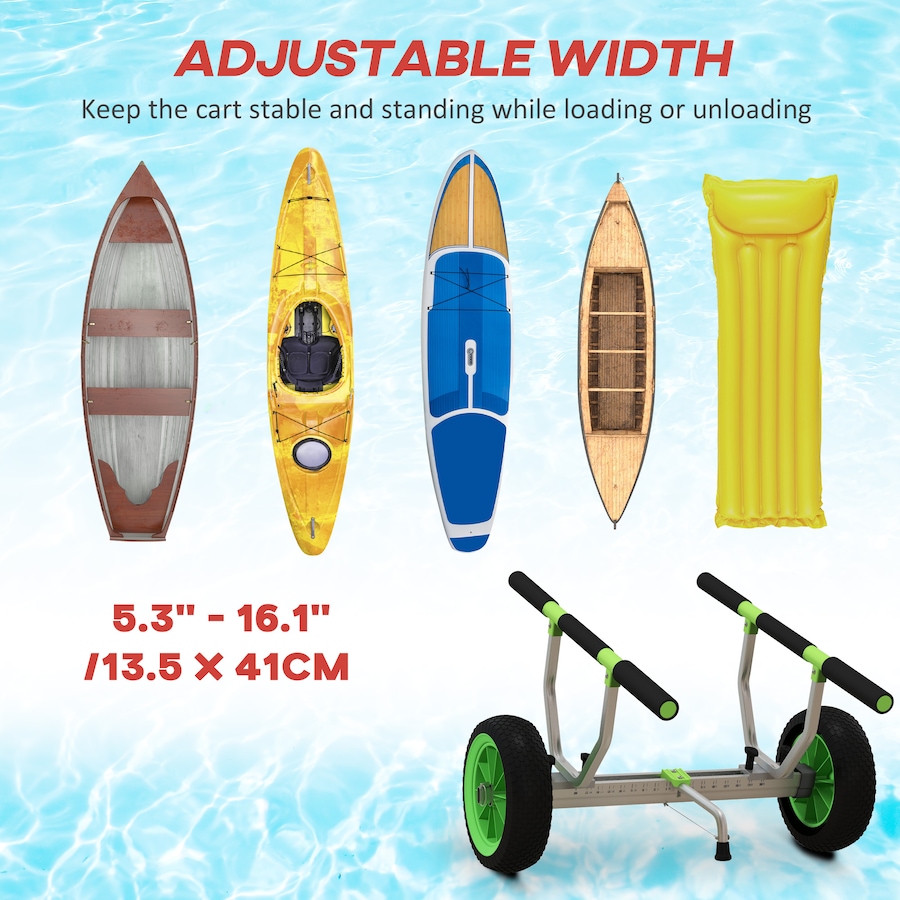 Image 997689_ALTMORE3.jpg, Product 997-689 / Price $94.99, Soozier Kayak Cart with Adjustable Width and Large Wheels, Green from Soozier on TSC.ca's Health & Fitness department