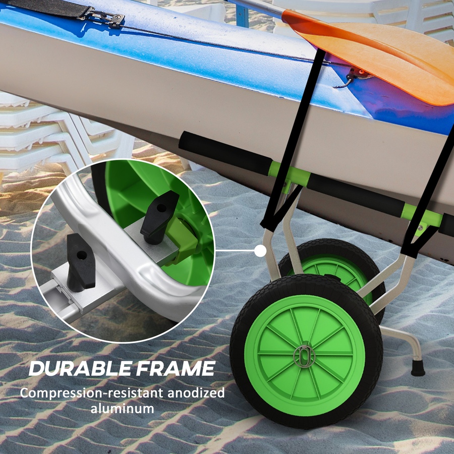 Image 997689_ALTMORE6.jpg, Product 997-689 / Price $94.99, Soozier Kayak Cart with Adjustable Width and Large Wheels, Green from Soozier on TSC.ca's Health & Fitness department