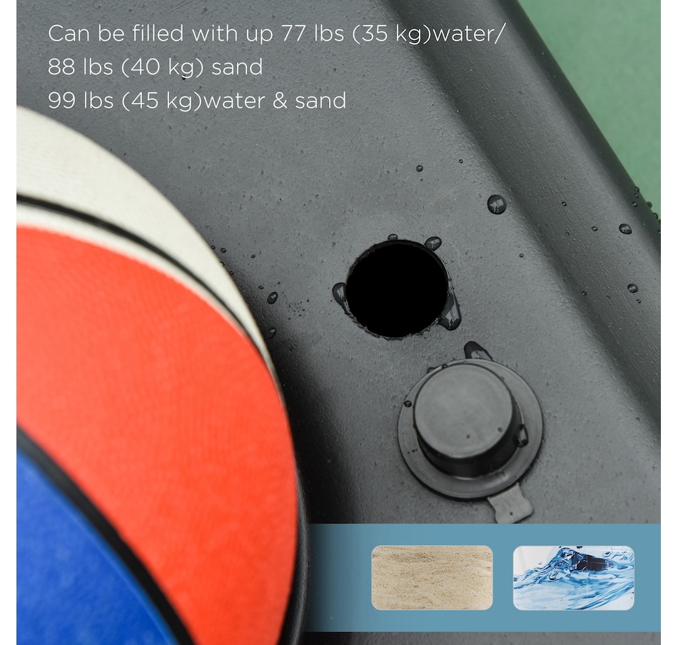 Image 997697_ALTMORE4.jpg, Product 997-697 / Price $84.99, HOMCOM 5.2-6.9ft Basketball Hoop and Stand w/ Weight Base, Wheels, Black from HOMCOM on TSC.ca's Health & Fitness department