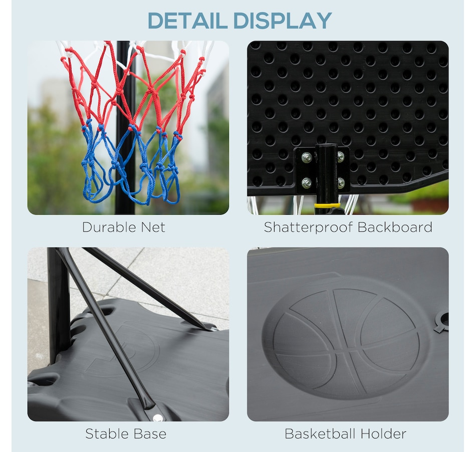 Image 997697_ALTMORE6.jpg, Product 997-697 / Price $84.99, HOMCOM 5.2-6.9ft Basketball Hoop and Stand w/ Weight Base, Wheels, Black from HOMCOM on TSC.ca's Health & Fitness department