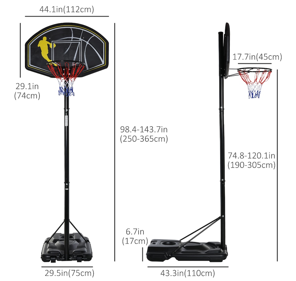 Image 997704_ALTMORE2.jpg, Product 997-704 / Price $159.99, Soozier 6.5'-10' Adjustable Portable Basketball Hoop System Stand Outdoor from Soozier on TSC.ca's Health & Fitness department