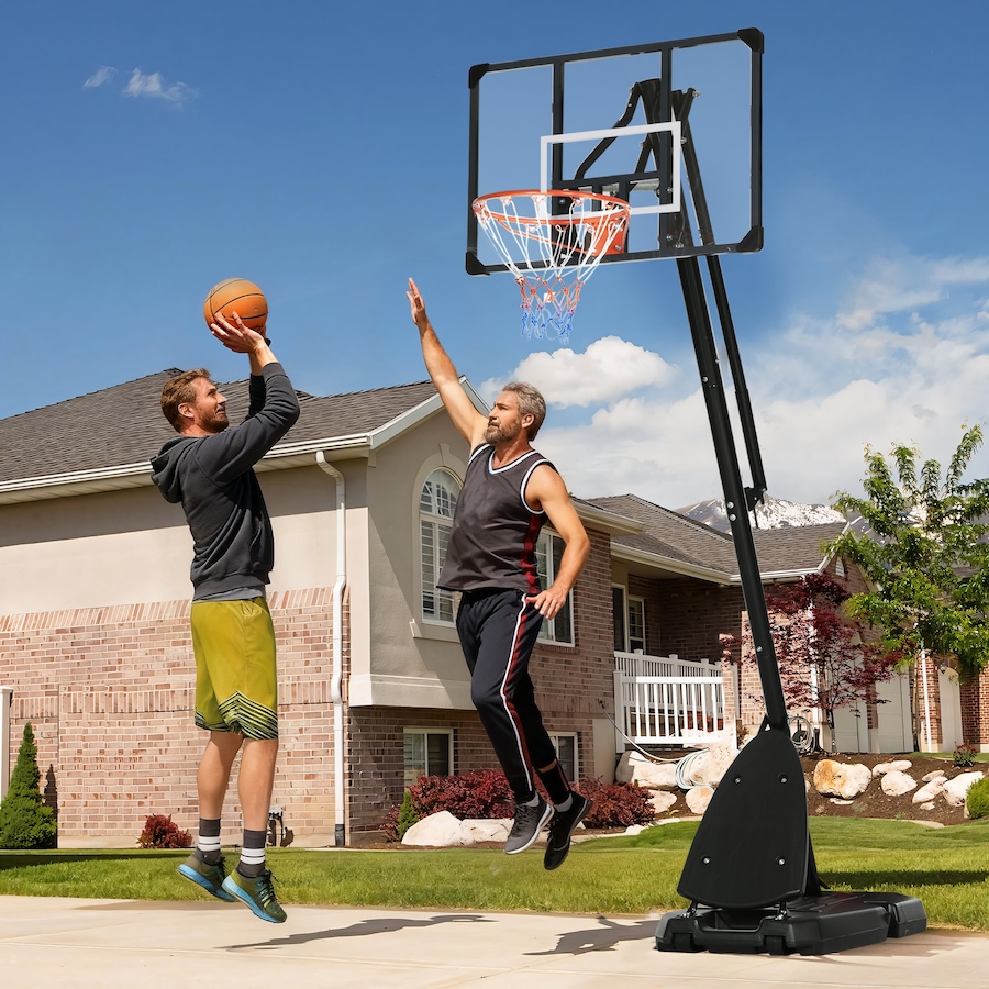 Image 997705_ALTMORE14.jpg, Product 997-705 / Price $269.99, Soozier Portable Basketball Hoop w/ Wheels, Weighted Base, 115.4"-137.8" from Soozier on TSC.ca's Health & Fitness department