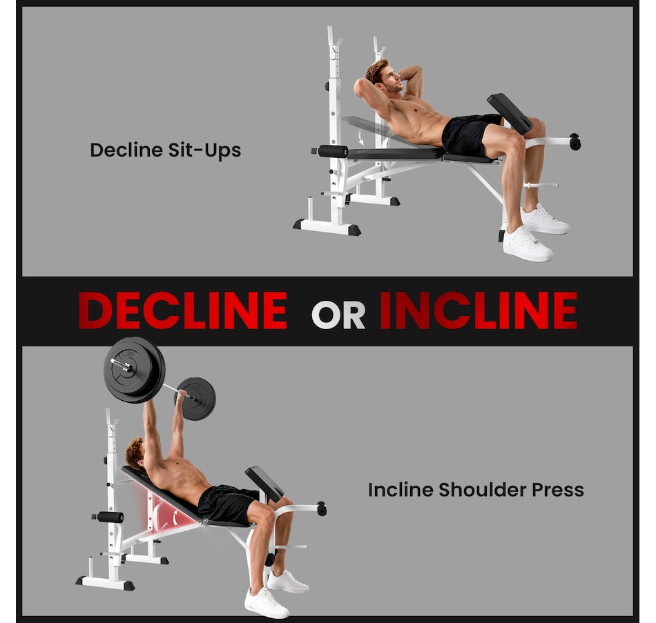 Image 997711_ALTMORE12.jpg, Product 997-711 / Price $229.99, Soozier Adjustable Weight Bench Multi-Function Bench Press Set White from Soozier on TSC.ca's Health & Fitness department