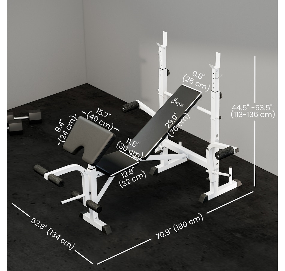 Image 997711_ALTMORE14.jpg, Product 997-711 / Price $229.99, Soozier Adjustable Weight Bench Multi-Function Bench Press Set White from Soozier on TSC.ca's Health & Fitness department