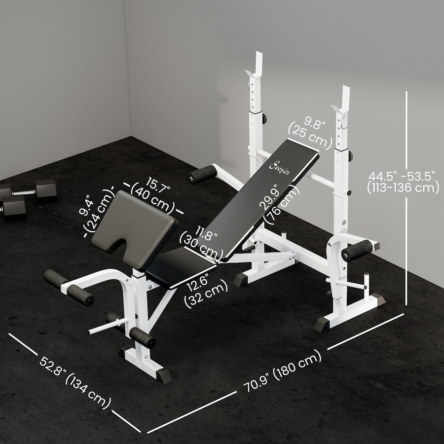 Image 997711_ALTMORE14.jpg, Product 997-711 / Price $152.99, Soozier Adjustable Weight Bench Multi-Function Bench Press Set White from Soozier on TSC.ca's Health & Fitness department