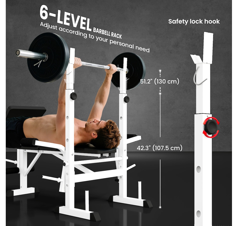 Image 997711_ALTMORE15.jpg, Product 997-711 / Price $229.99, Soozier Adjustable Weight Bench Multi-Function Bench Press Set White from Soozier on TSC.ca's Health & Fitness department