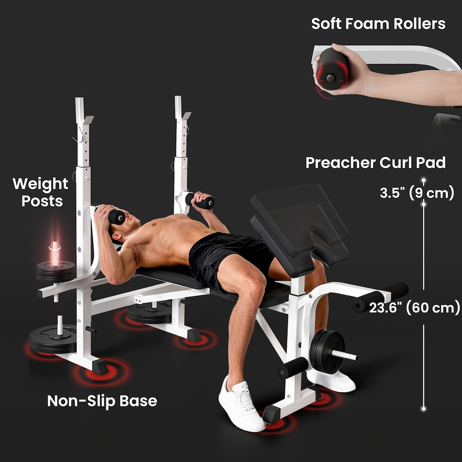 Image 997711_ALTMORE16.jpg, Product 997-711 / Price $152.99, Soozier Adjustable Weight Bench Multi-Function Bench Press Set White from Soozier on TSC.ca's Health & Fitness department