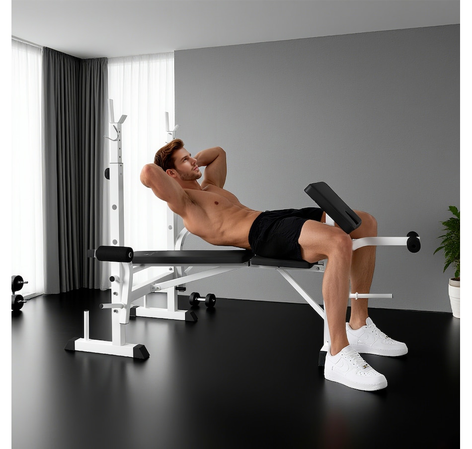 Image 997711_ALTMORE17.jpg, Product 997-711 / Price $229.99, Soozier Adjustable Weight Bench Multi-Function Bench Press Set White from Soozier on TSC.ca's Health & Fitness department