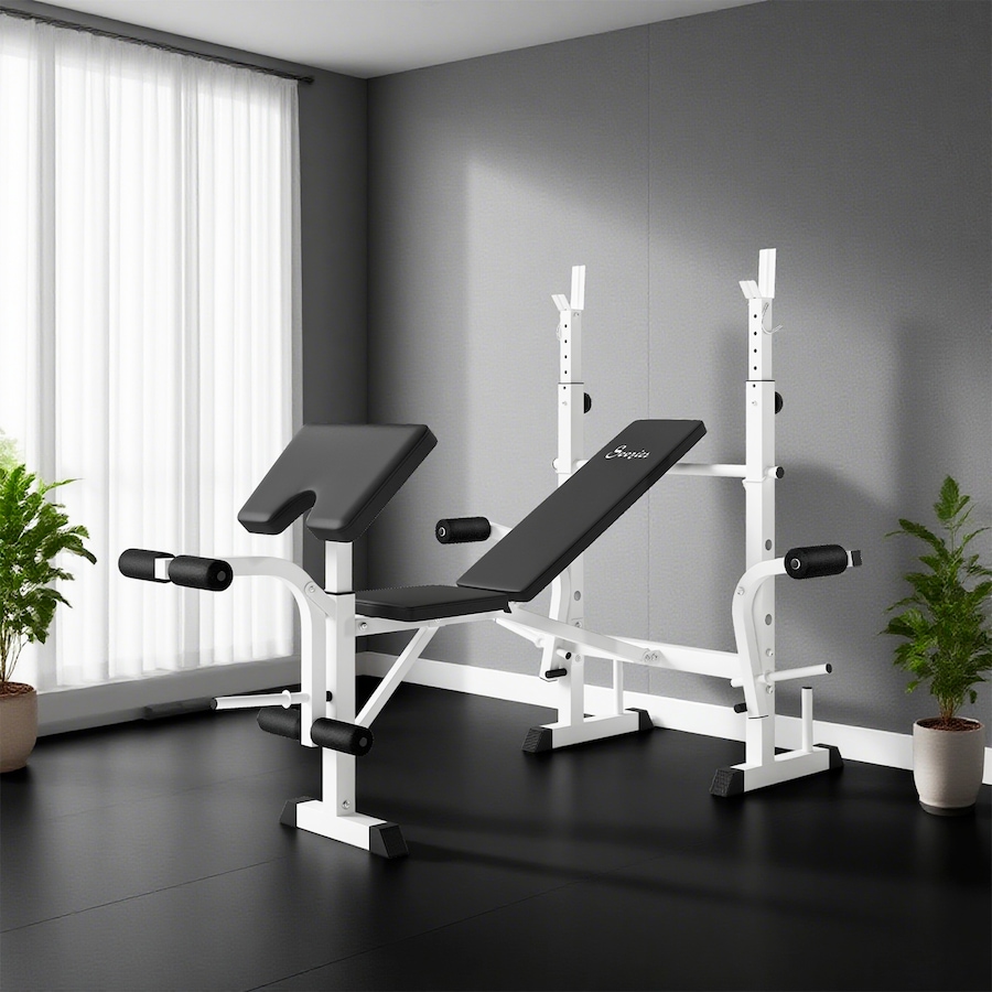 Image 997711_ALTMORE18.jpg, Product 997-711 / Price $152.99, Soozier Adjustable Weight Bench Multi-Function Bench Press Set White from Soozier on TSC.ca's Health & Fitness department