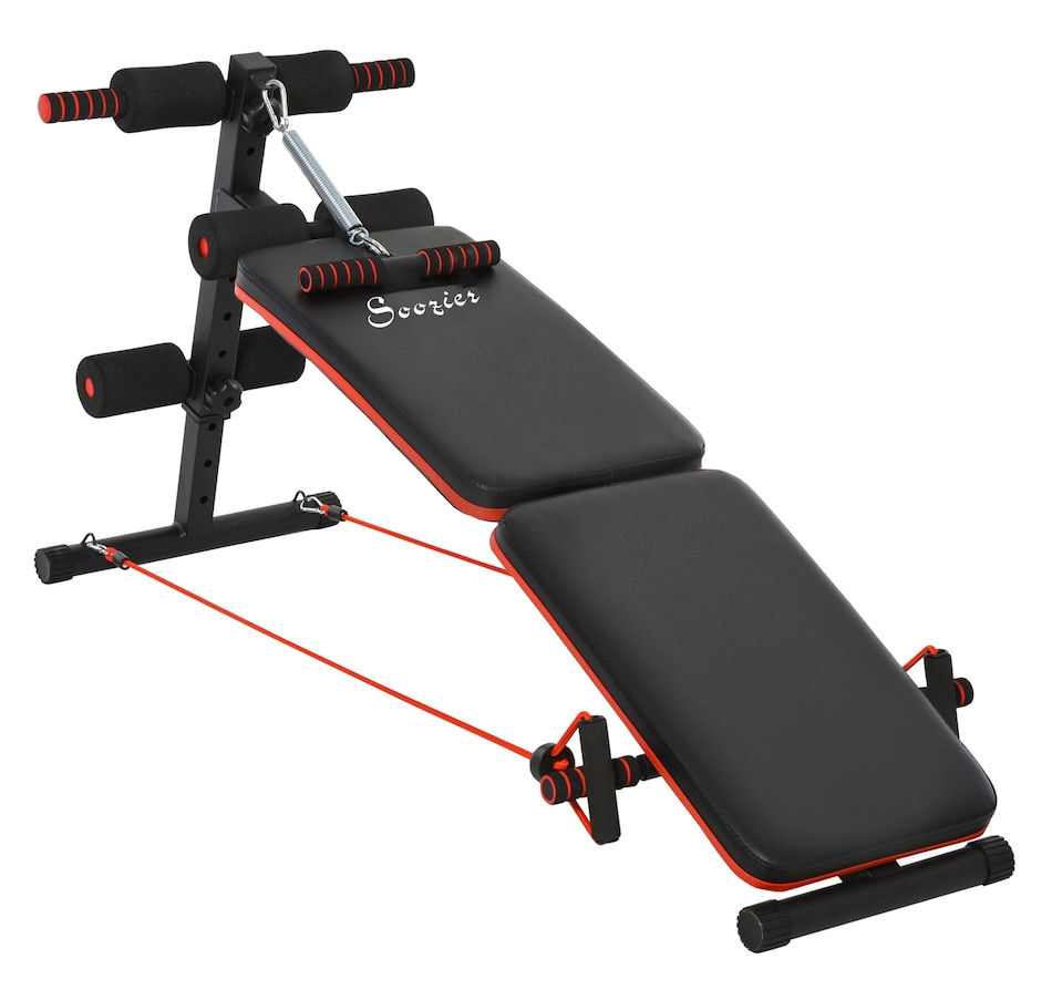 Image 997713.jpg, Product 997-713 / Price $99.99, Soozier Sit Up Bench Core Workout Adjustable Thigh Support Foldable for Home Gym Black from Soozier on TSC.ca's Health & Fitness department