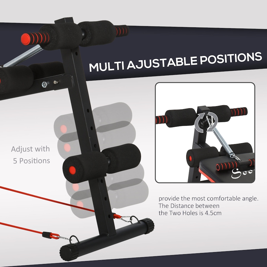 Image 997713_ALTMORE4.jpg, Product 997-713 / Price $89.99, Soozier Sit Up Bench Core Workout Adjustable Thigh Support Foldable for Home Gym Black from Soozier on TSC.ca's Health & Fitness department