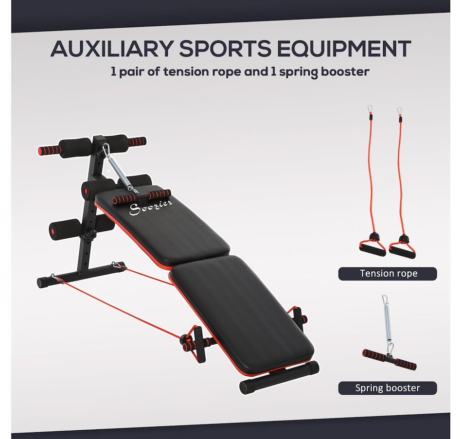 Image 997713_ALTMORE5.jpg, Product 997-713 / Price $99.99, Soozier Sit Up Bench Core Workout Adjustable Thigh Support Foldable for Home Gym Black from Soozier on TSC.ca's Health & Fitness department