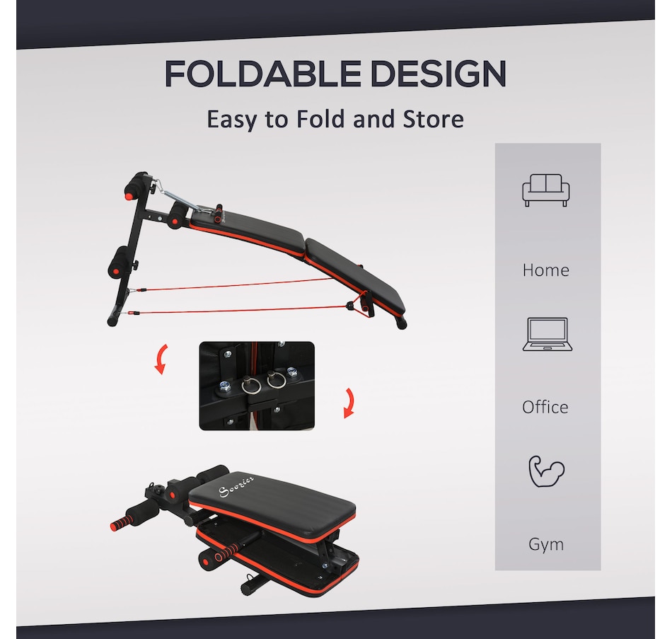 Image 997713_ALTMORE6.jpg, Product 997-713 / Price $99.99, Soozier Sit Up Bench Core Workout Adjustable Thigh Support Foldable for Home Gym Black from Soozier on TSC.ca's Health & Fitness department