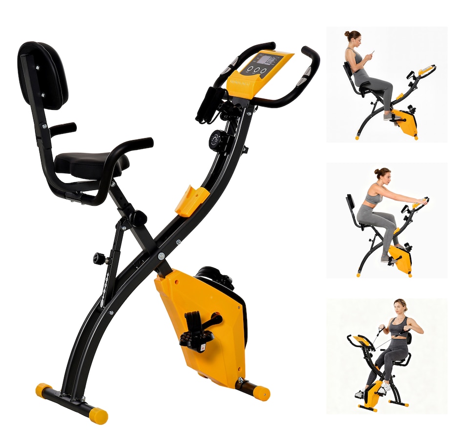 Image 997720.jpg, Product 997-720 / Price $153.99, Soozier 3 in 1 Folding Exercise Bike w/ 8-Level Magnetic Resistance, Yellow from Soozier on TSC.ca's Health & Fitness department