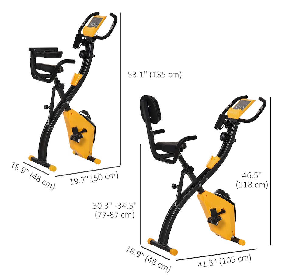 Image 997720_ALTMORE2.jpg, Product 997-720 / Price $153.99, Soozier 3 in 1 Folding Exercise Bike w/ 8-Level Magnetic Resistance, Yellow from Soozier on TSC.ca's Health & Fitness department