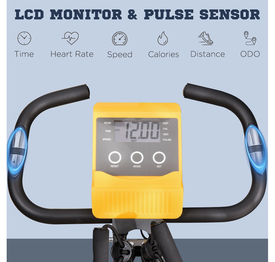 Image 997720_ALTMORE3.jpg, Product 997-720 / Price $153.99, Soozier 3 in 1 Folding Exercise Bike w/ 8-Level Magnetic Resistance, Yellow from Soozier on TSC.ca's Health & Fitness department