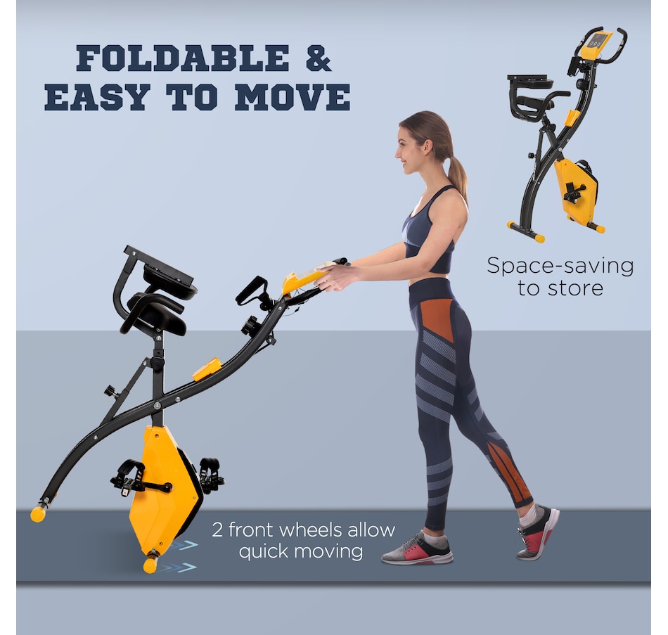 Image 997720_ALTMORE6.jpg, Product 997-720 / Price $153.99, Soozier 3 in 1 Folding Exercise Bike w/ 8-Level Magnetic Resistance, Yellow from Soozier on TSC.ca's Health & Fitness department