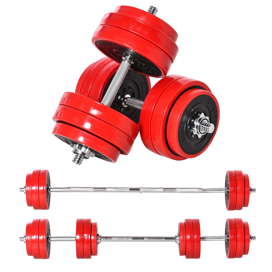 Image 997721.jpg, Product 997-721 / Price $119.99, Soozier 66lbs 2-In-1 Dumbbell & Barbell Adjustable Set Strength Muscle Exercise Fitness Plate Bar Clamp Rod Home Gym Sports Area from Soozier on TSC.ca's Health & Fitness department