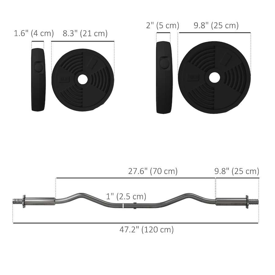 Image 997723_ALTMORE2.jpg, Product 997-723 / Price $96.99, Soozier 50LBS Barbell Weight Set from Soozier on TSC.ca's Health & Fitness department