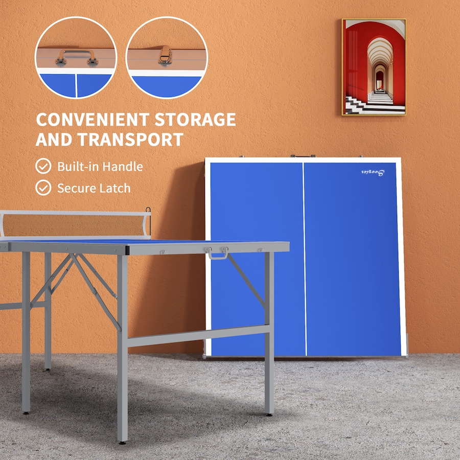 Image 997726_ALTMORE3.jpg, Product 997-726 / Price $139.99, Soozier Ping Pong Table Set with Net Paddles Balls for Outdoor Indoor Blue from Soozier on TSC.ca's Health & Fitness department