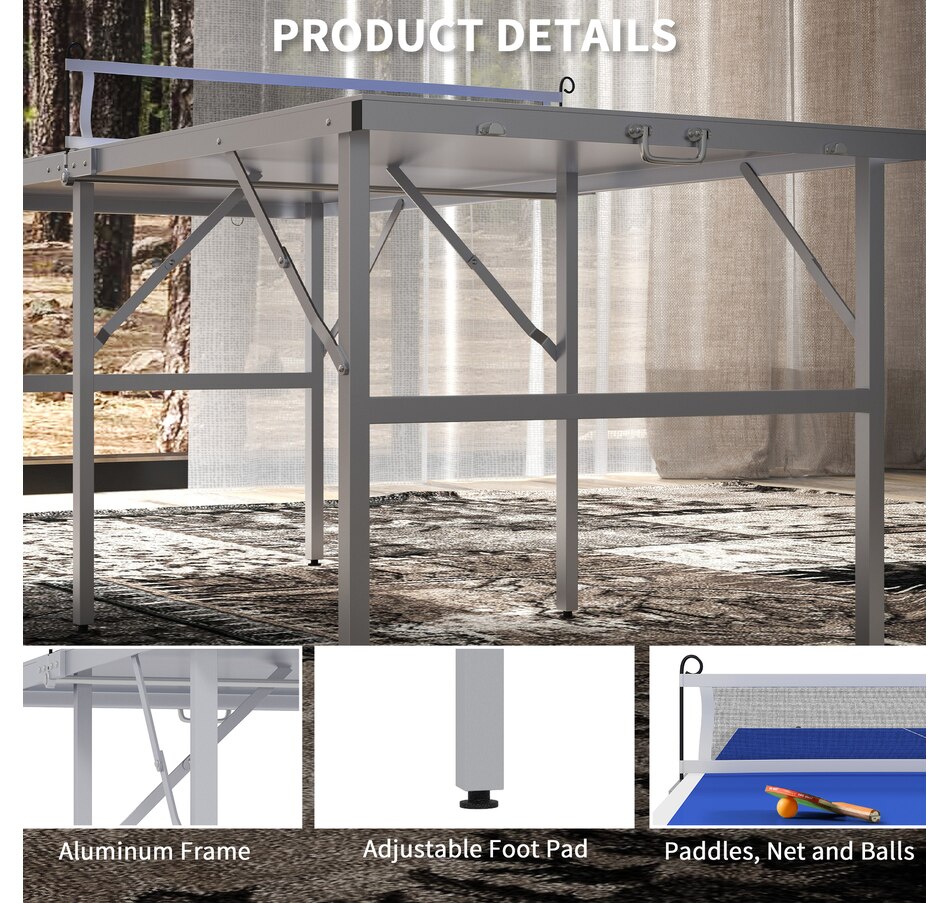 Image 997726_ALTMORE4.jpg, Product 997-726 / Price $159.99, Soozier Ping Pong Table Set with Net Paddles Balls for Outdoor Indoor Blue from Soozier on TSC.ca's Health & Fitness department