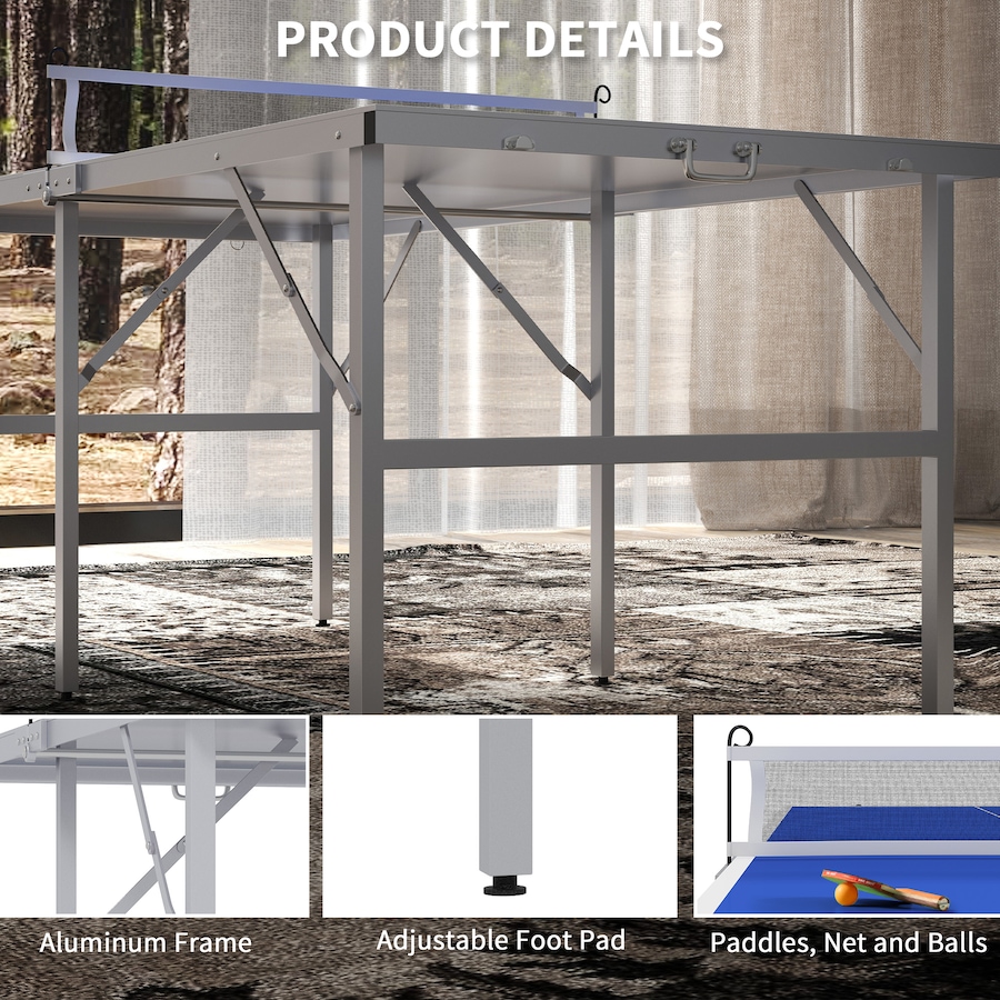 Image 997726_ALTMORE4.jpg, Product 997-726 / Price $139.99, Soozier Ping Pong Table Set with Net Paddles Balls for Outdoor Indoor Blue from Soozier on TSC.ca's Health & Fitness department