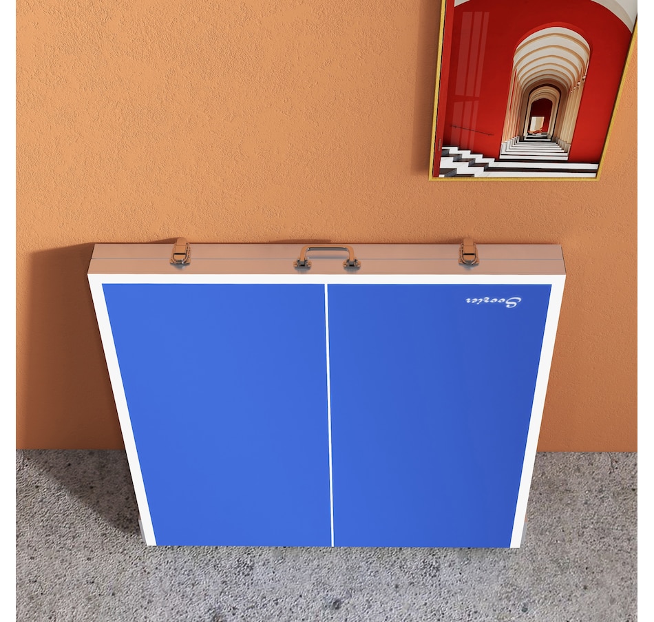 Image 997726_ALTMORE7.jpg, Product 997-726 / Price $159.99, Soozier Ping Pong Table Set with Net Paddles Balls for Outdoor Indoor Blue from Soozier on TSC.ca's Health & Fitness department