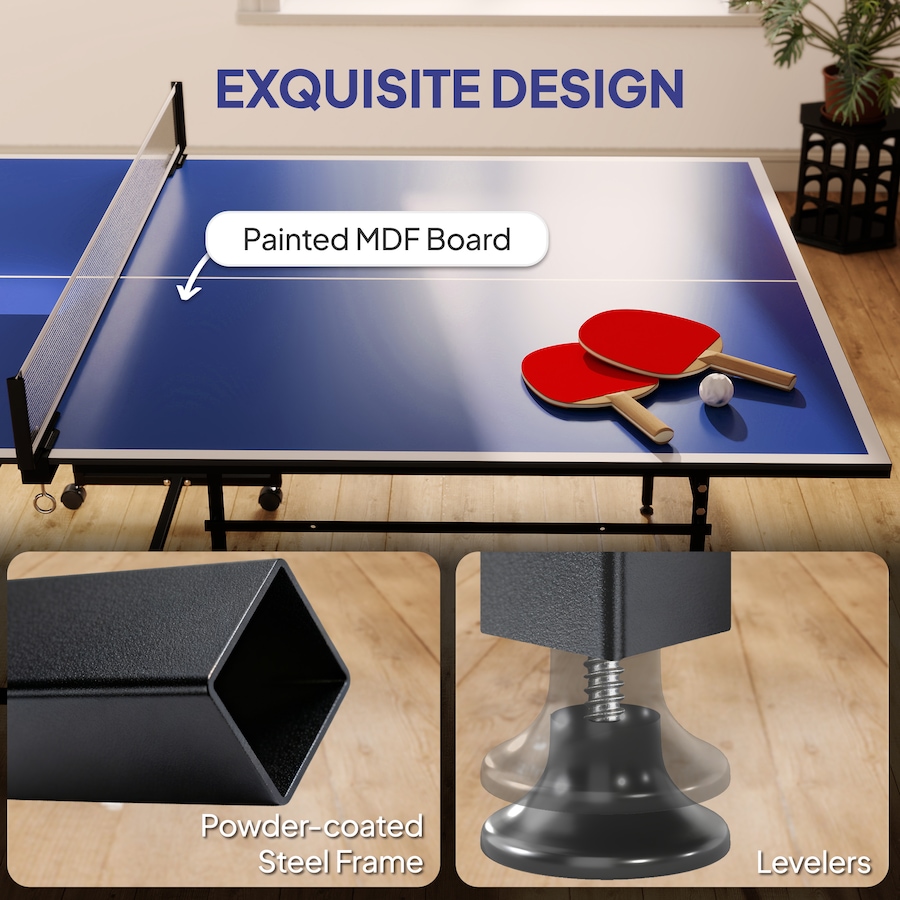 Image 997727_ALTMORE20.jpg, Product 997-727 / Price $329.99, Soozier Full Size Ping Pong Table, Folding Table Tennis Table Set, Blue from Soozier on TSC.ca's Health & Fitness department