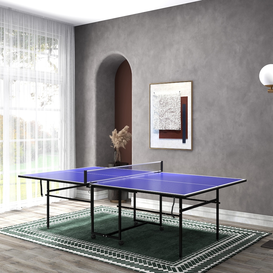 Image 997727_ALTMORE22.jpg, Product 997-727 / Price $329.99, Soozier Full Size Ping Pong Table, Folding Table Tennis Table Set, Blue from Soozier on TSC.ca's Health & Fitness department