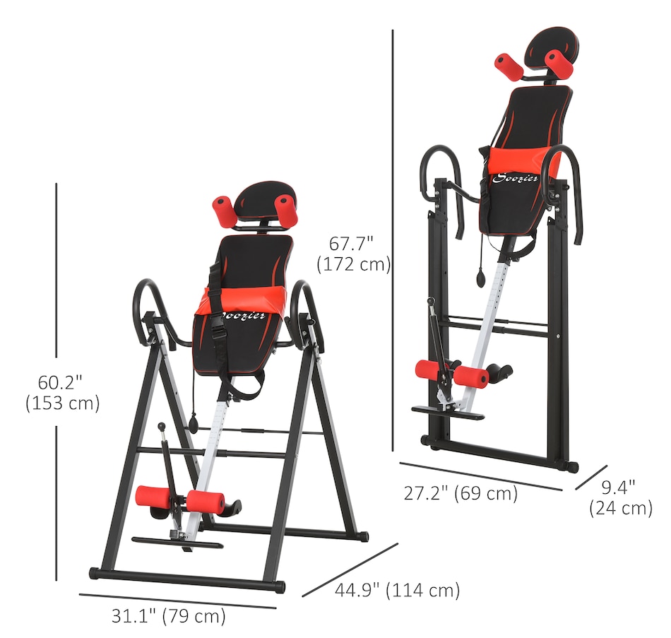 Image 997737_ALTMORE2.jpg, Product 997-737 / Price $189.99, Soozier Folding Inversion Table with Safety Belt, 20°/40°/60° Adjustable from Soozier on TSC.ca's Health & Fitness department