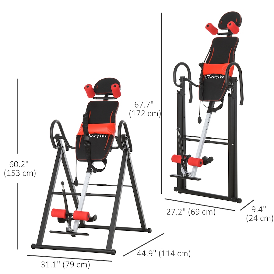 Image 997737_ALTMORE2.jpg, Product 997-737 / Price $159.99, Soozier Folding Inversion Table with Safety Belt, 20°/40°/60° Adjustable from Soozier on TSC.ca's Health & Fitness department