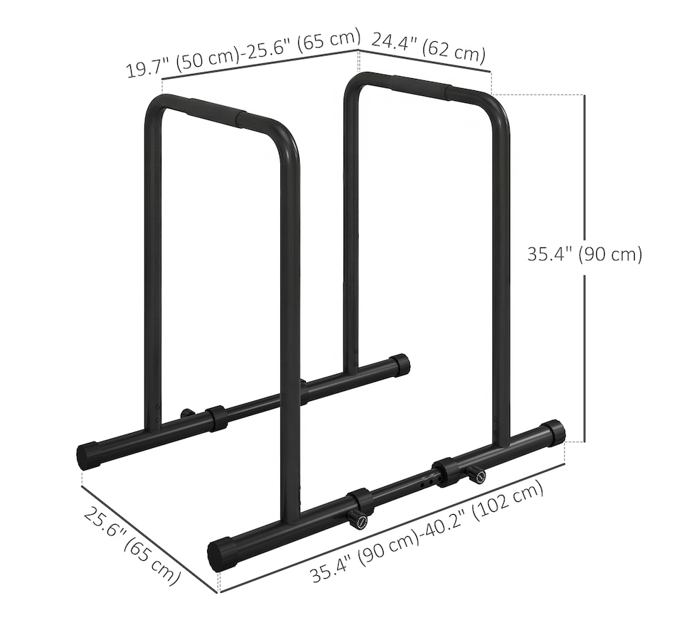 Image 997739_ALTMORE10.jpg, Product 997-739 / Price $82.99, Push Up Bars Dip Station with Adjustable Height and Width for Home Gym from Soozier on TSC.ca's Health & Fitness department