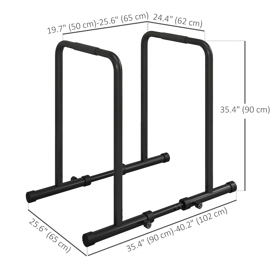 Image 997739_ALTMORE10.jpg, Product 997-739 / Price $84.99, Push Up Bars Dip Station with Adjustable Height and Width for Home Gym from Soozier on TSC.ca's Health & Fitness department