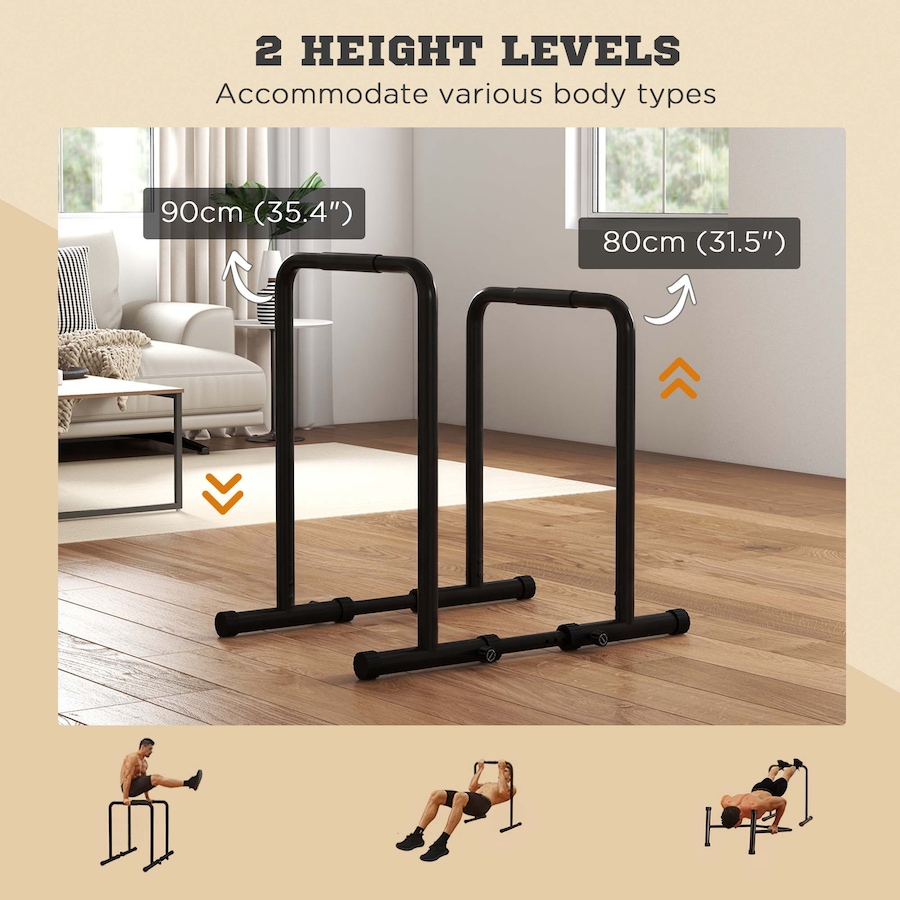 Image 997739_ALTMORE12.jpg, Product 997-739 / Price $84.99, Push Up Bars Dip Station with Adjustable Height and Width for Home Gym from Soozier on TSC.ca's Health & Fitness department