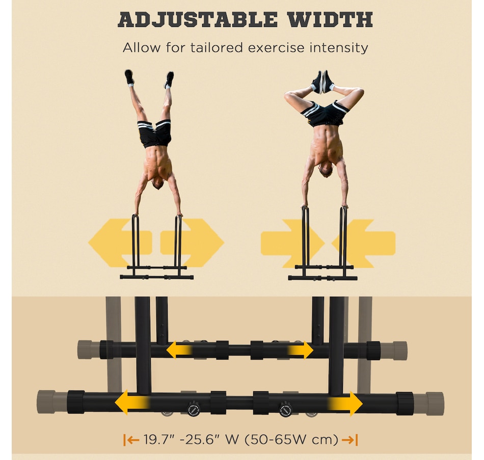 Image 997739_ALTMORE13.jpg, Product 997-739 / Price $82.99, Push Up Bars Dip Station with Adjustable Height and Width for Home Gym from Soozier on TSC.ca's Health & Fitness department