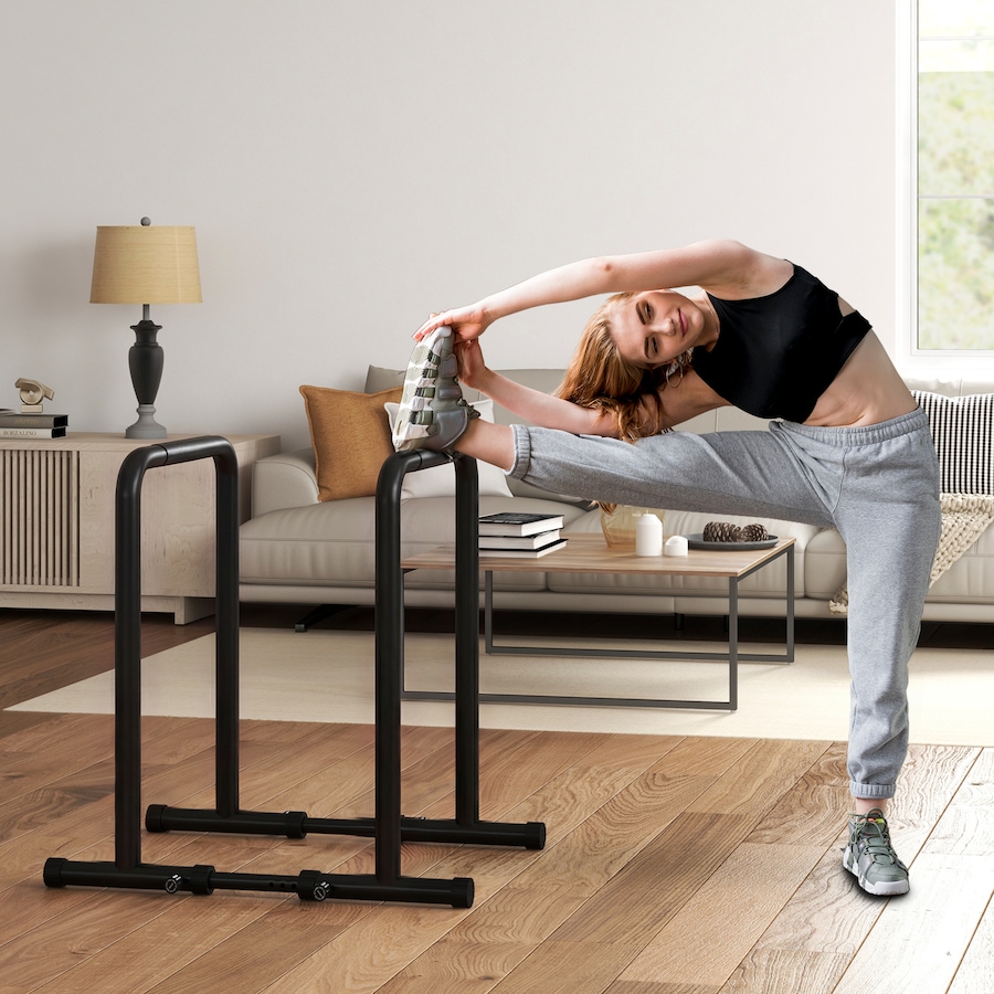Image 997739_ALTMORE9.jpg, Product 997-739 / Price $84.99, Push Up Bars Dip Station with Adjustable Height and Width for Home Gym from Soozier on TSC.ca's Health & Fitness department