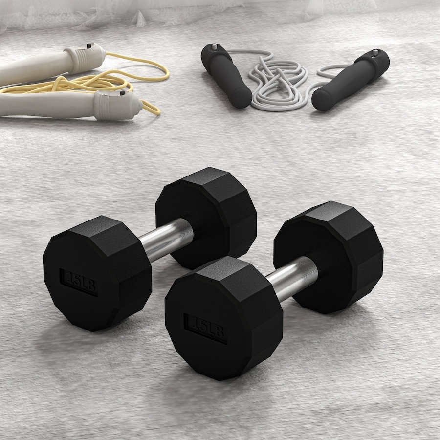 Image 997740_ALTMORE6.jpg, Product 997-740 / Price $62.99, Soozier Weights Dumbbells Set with Non-Slip Grip for Home Gym, 2 x 15lbs from Soozier on TSC.ca's Health & Fitness department