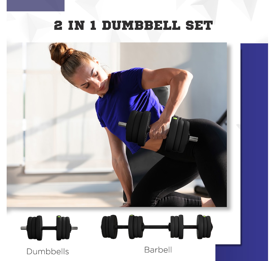 Image 997744_ALTMORE3.jpg, Product 997-744 / Price $69.99, Soozier Adjustable Barbell & Dumbbells Set with Non-slip Handles, 44LBS from Soozier on TSC.ca's Health & Fitness department