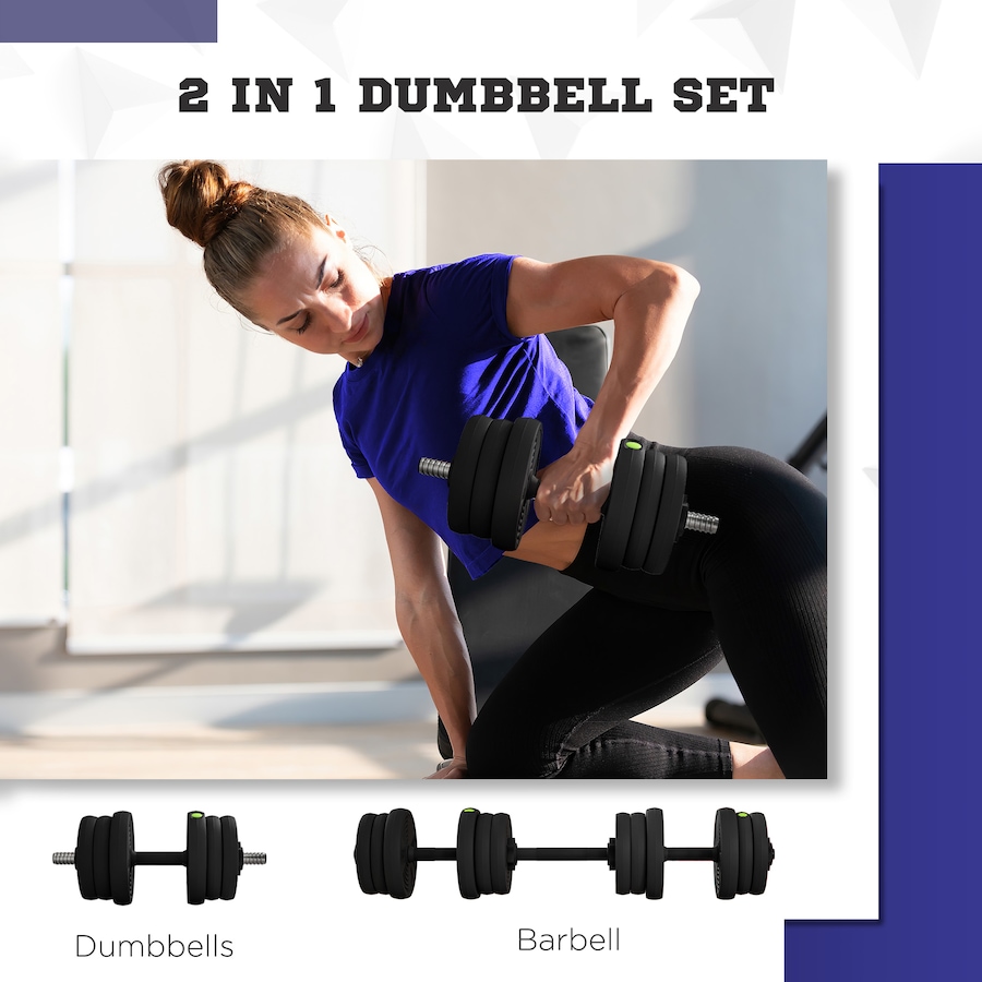Image 997744_ALTMORE3.jpg, Product 997-744 / Price $69.99, Soozier Adjustable Barbell & Dumbbells Set with Non-slip Handles, 44LBS from Soozier on TSC.ca's Health & Fitness department