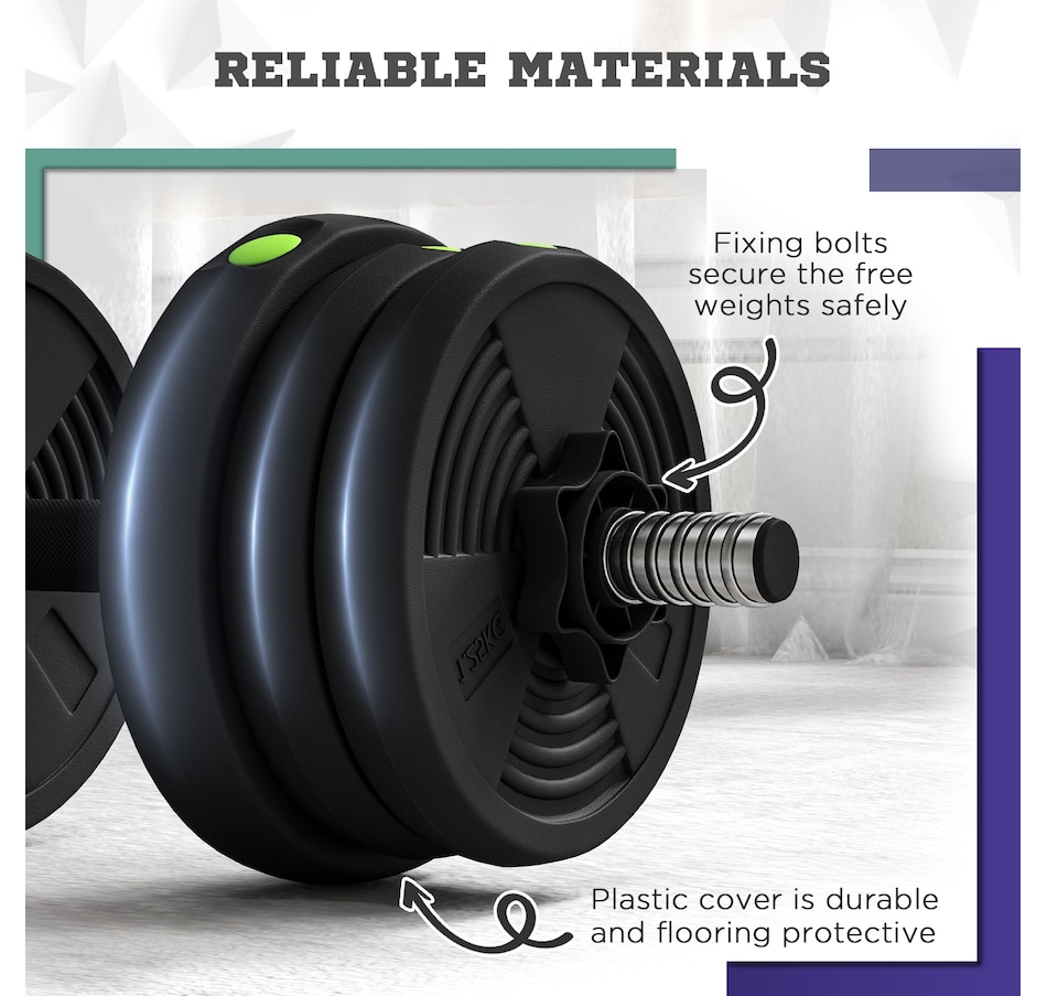 Image 997744_ALTMORE6.jpg, Product 997-744 / Price $69.99, Soozier Adjustable Barbell & Dumbbells Set with Non-slip Handles, 44LBS from Soozier on TSC.ca's Health & Fitness department