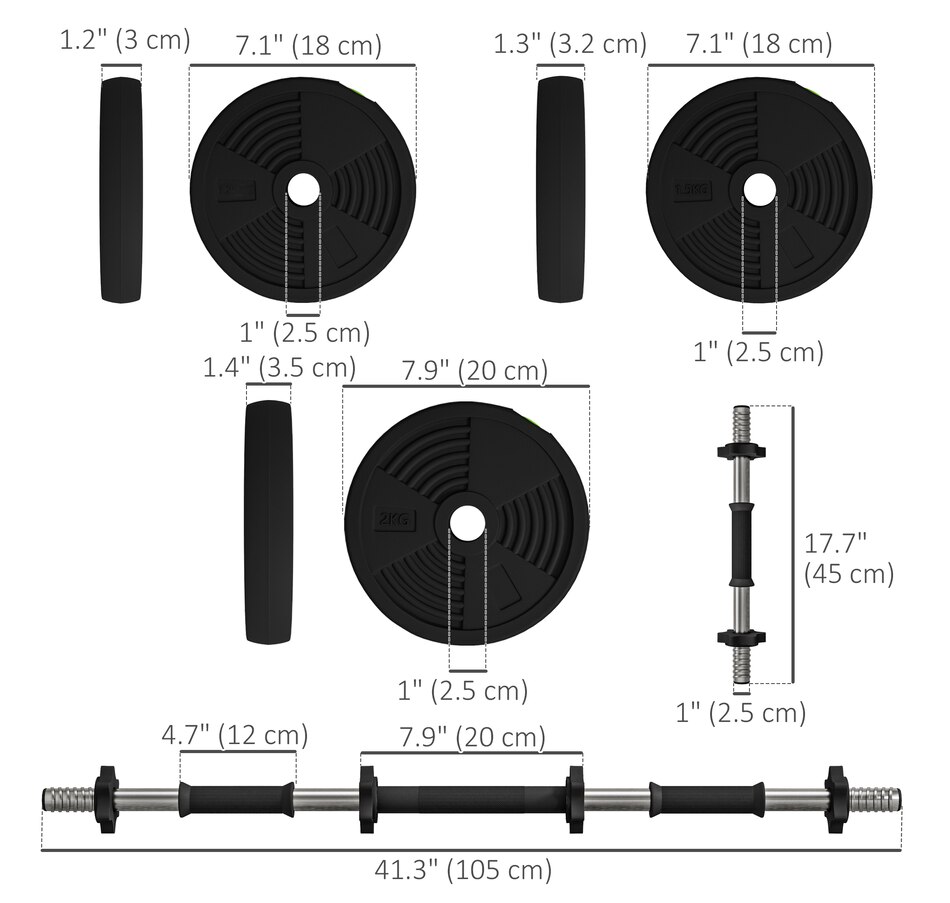 Image 997744_ALTMORE9.jpg, Product 997-744 / Price $69.99, Soozier Adjustable Barbell & Dumbbells Set with Non-slip Handles, 44LBS from Soozier on TSC.ca's Health & Fitness department