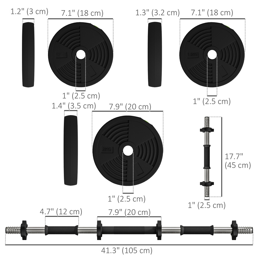 Image 997744_ALTMORE9.jpg, Product 997-744 / Price $69.99, Soozier Adjustable Barbell & Dumbbells Set with Non-slip Handles, 44LBS from Soozier on TSC.ca's Health & Fitness department