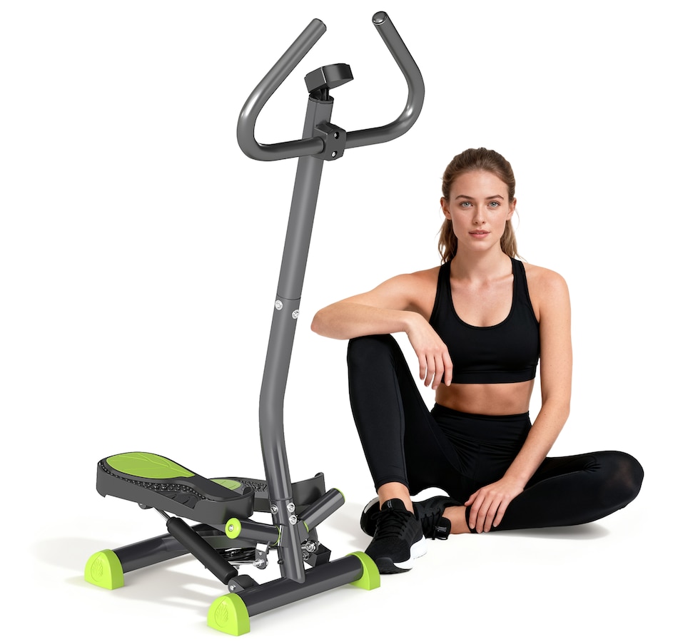 Image 997746.jpg, Product 997-746 / Price $99.99, Soozier Twist Stepper Step Machine w/ LCD Monitor, Grey & Green from Soozier on TSC.ca's Health & Fitness department