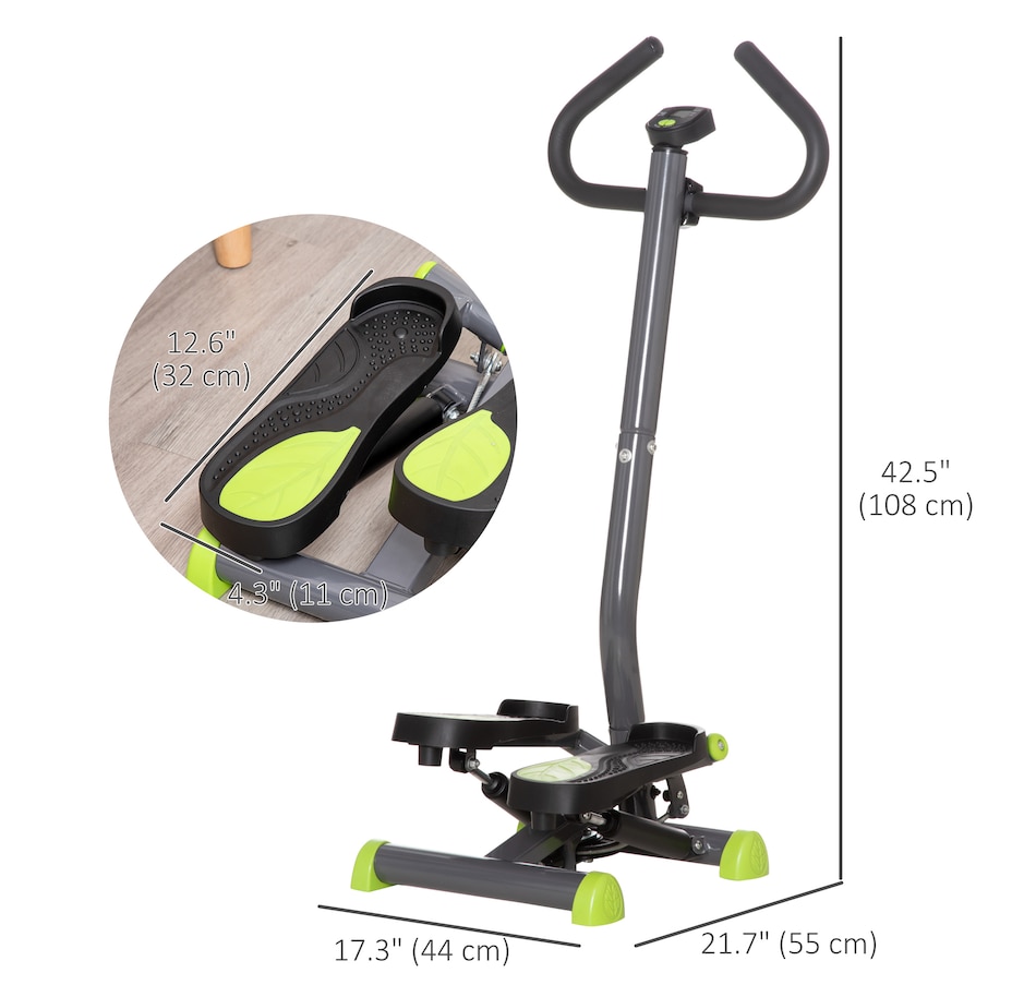 Image 997746_ALTMORE2.jpg, Product 997-746 / Price $99.99, Soozier Twist Stepper Step Machine w/ LCD Monitor, Grey & Green from Soozier on TSC.ca's Health & Fitness department