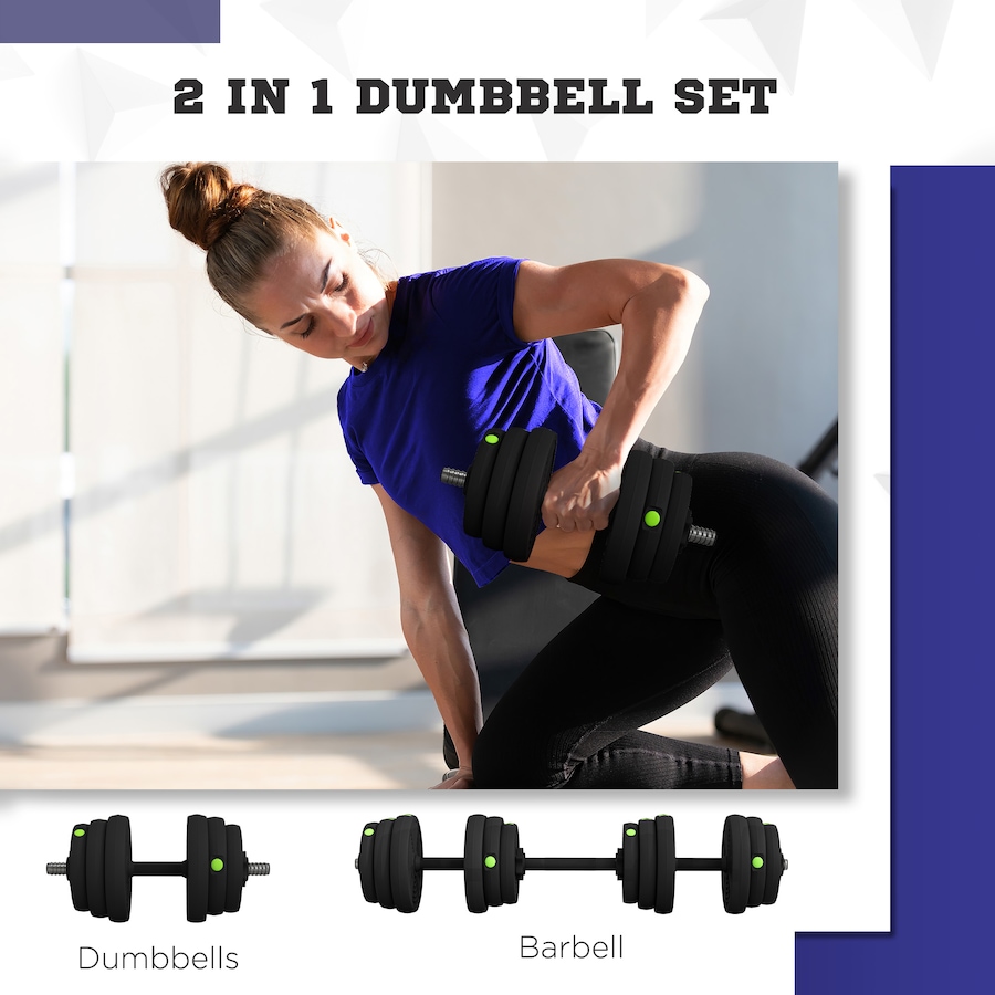 Image 997750_ALTMORE3.jpg, Product 997-750 / Price $79.99, Soozier 2-in-1 Adjustable Weight Barbell & Dumbbells Set from Soozier on TSC.ca's Health & Fitness department