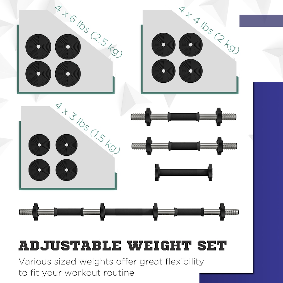 Image 997750_ALTMORE4.jpg, Product 997-750 / Price $79.99, Soozier 2-in-1 Adjustable Weight Barbell & Dumbbells Set from Soozier on TSC.ca's Health & Fitness department