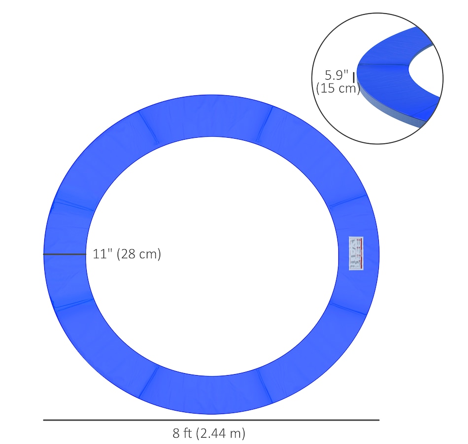 Image 997753_ALTMORE2.jpg, Product 997-753 / Price $47.99, HOMCOM ⌀8ft Trampoline Pad ⌀96" Spring Safety Replacement Gym Bounce Jump from HOMCOM on TSC.ca's Health & Fitness department