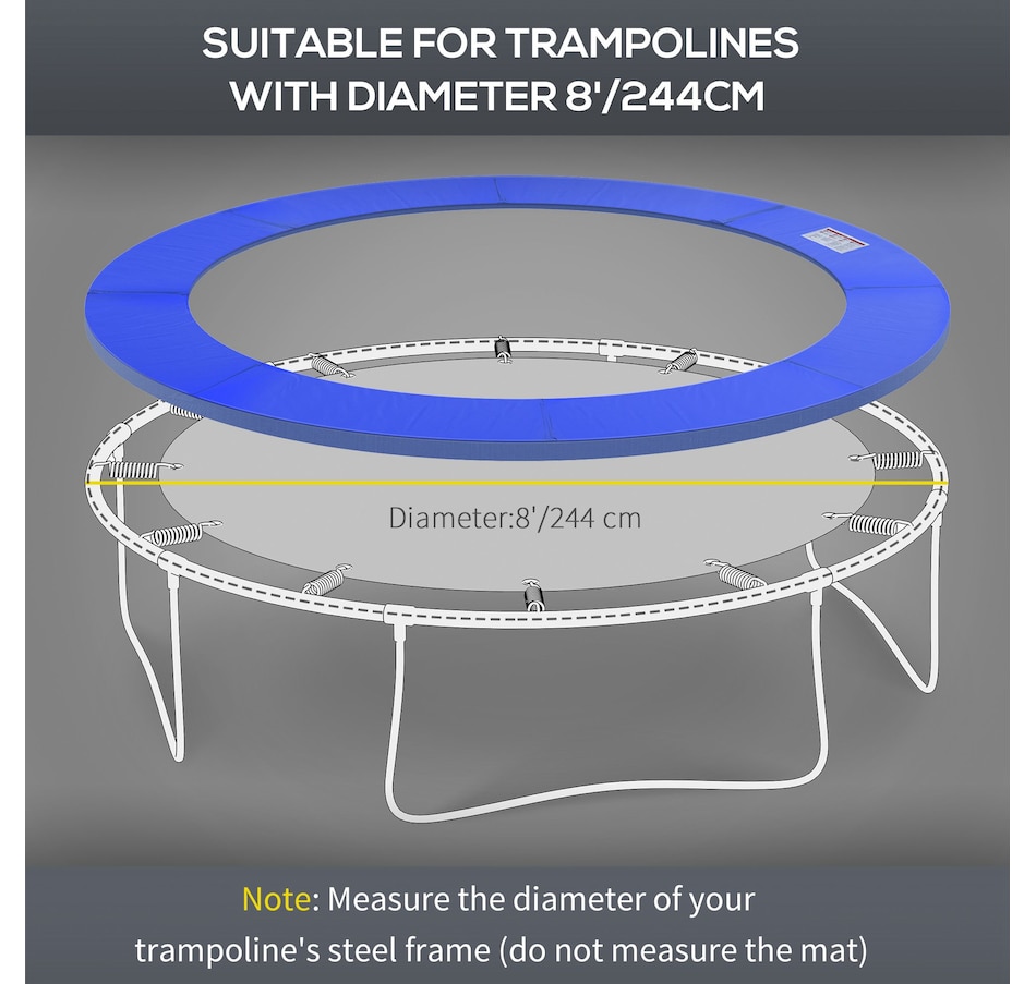 Image 997753_ALTMORE4.jpg, Product 997-753 / Price $47.99, HOMCOM ⌀8ft Trampoline Pad ⌀96" Spring Safety Replacement Gym Bounce Jump from HOMCOM on TSC.ca's Health & Fitness department